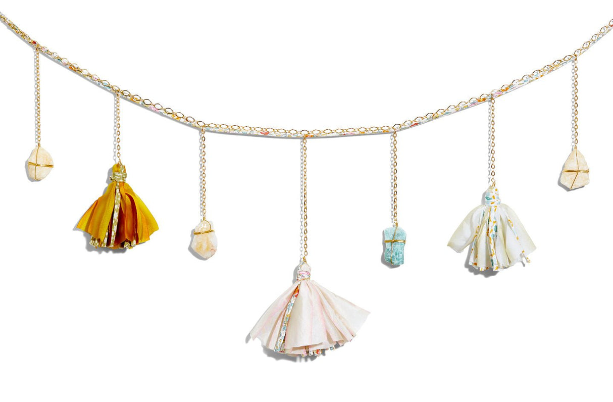 Liberty and Silk Tassel Healing Crystal Garland