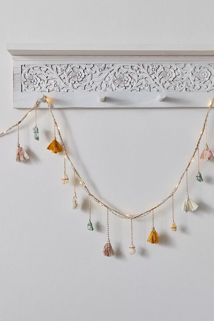 Liberty and Silk Tassel Healing Crystal Garland