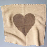 Baby Lovey Knit Blanket - Heart 14" x 14" by Estella - Sumiye Co