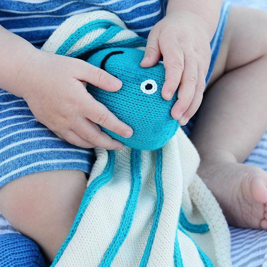 Octopus Security Blanket - Organic Cotton | 14" x 14" by Estella - Sumiye Co