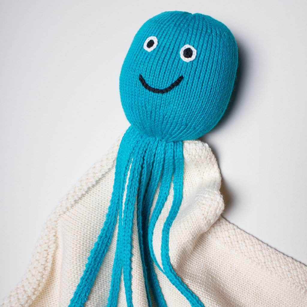 Octopus Security Blanket - Organic Cotton | 14" x 14" by Estella - Sumiye Co