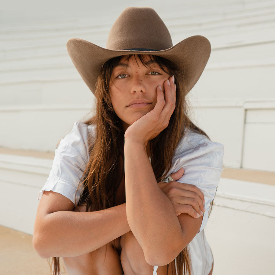 Karina Wool Cowboy Hat - Oak by Made by Minga - Sumiye Co