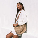 Maria Woven Market Bag | Leather Strap - Sumiye Co