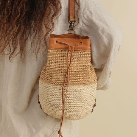 Transito Woven Mini Backpack | Natural-White by Made by Minga - Sumiye Co