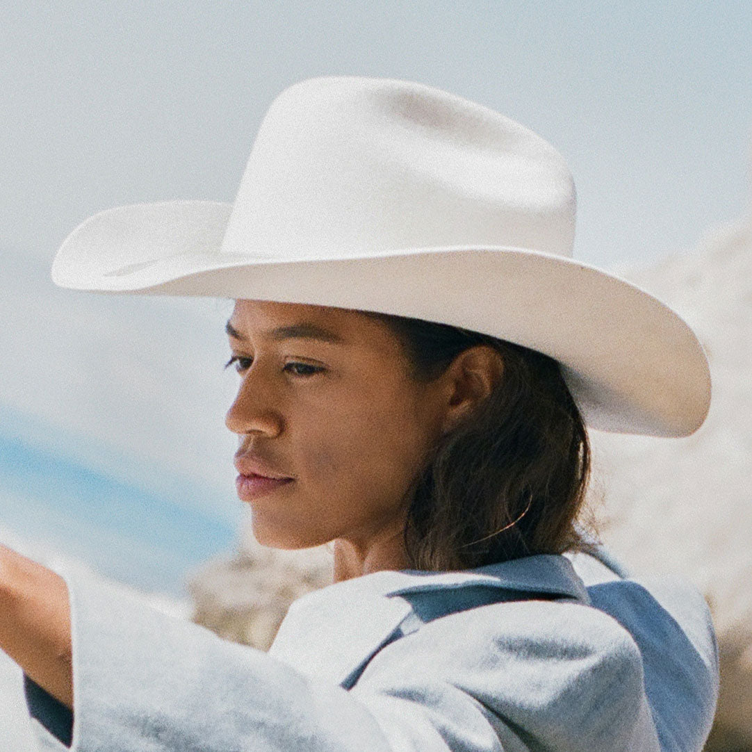 Karina Wool Cowboy Hat - White by Made by Minga - Sumiye Co