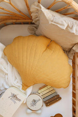 Ginkgo Leaf Pillow Linen “Mango” | Kids Room & Nursery Decor - Sumiye Co