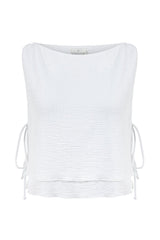 Blusa con lazos laterales Mia - Blanco