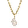 Micro Royal Chain & XL Baroque Pearl Pendant Necklace - Sumiye Co