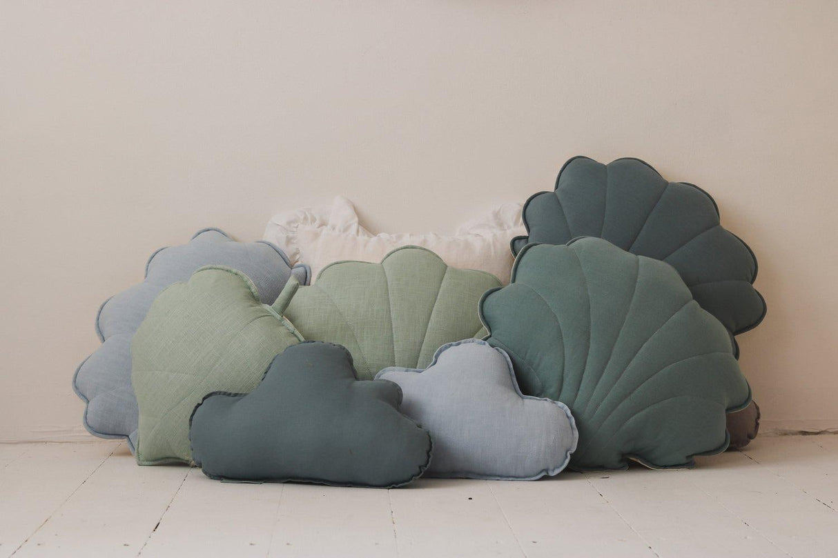 Linen “Mint” Shell Pillow