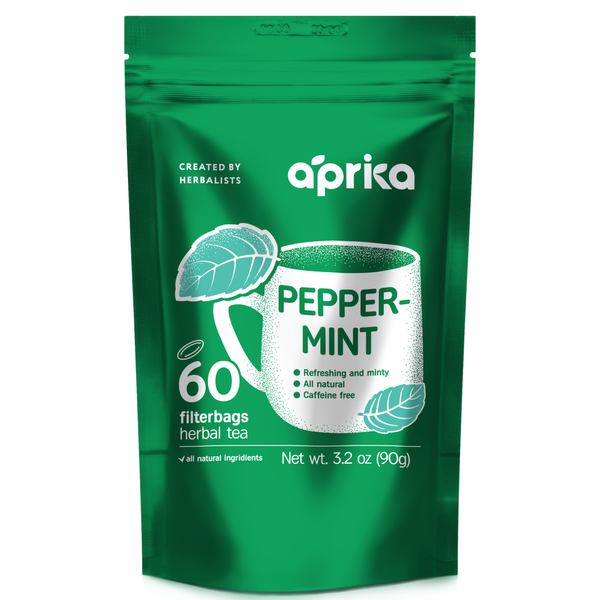 100% Pure Peppermint Herbal Tea, 60 bags