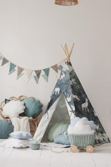 Bunting Cotton Garland “Mint Love” | Nursery & Kids Room Decor - Sumiye Co