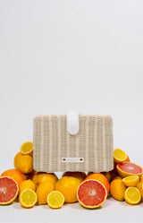 The Snacker - White Wicker | Designer Lunch Bags & Totes