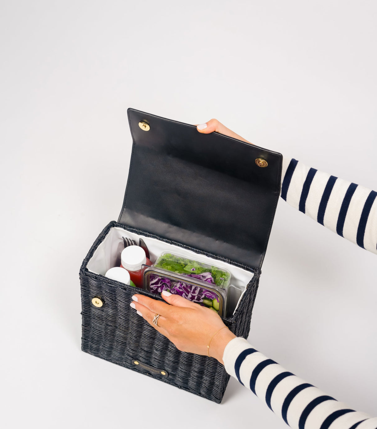 The Luncher - Black Wicker | Designer Lunch Bags & Totes