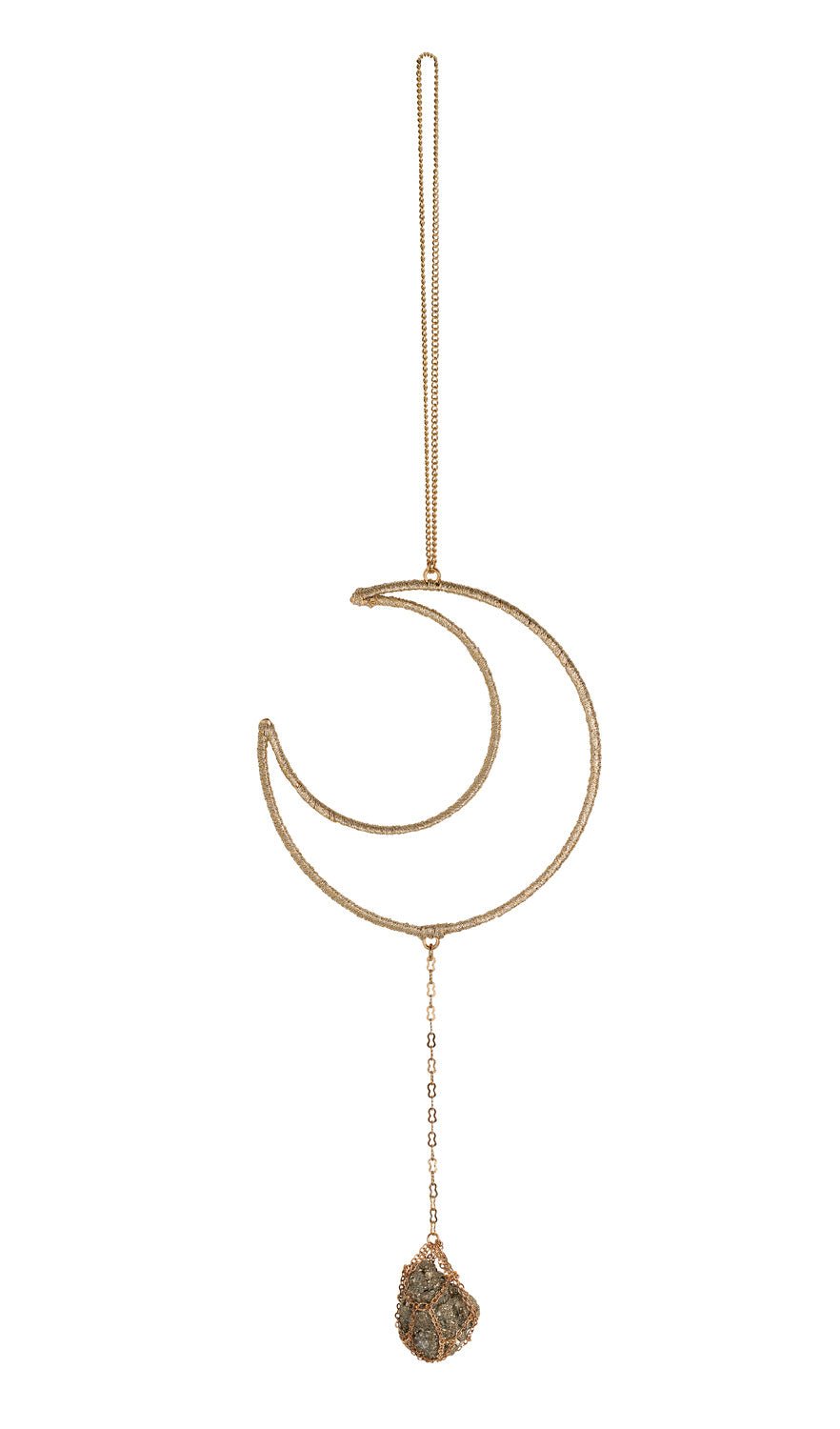 Moon Wall Hanging With Pyrite by Ariana Ost Sumiye Co