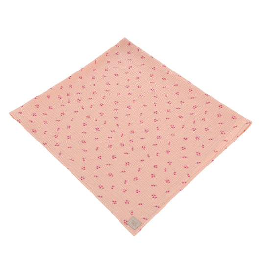 Muslin Baby Swaddle Blanket "Pink forget-me-not" by Moi Mili