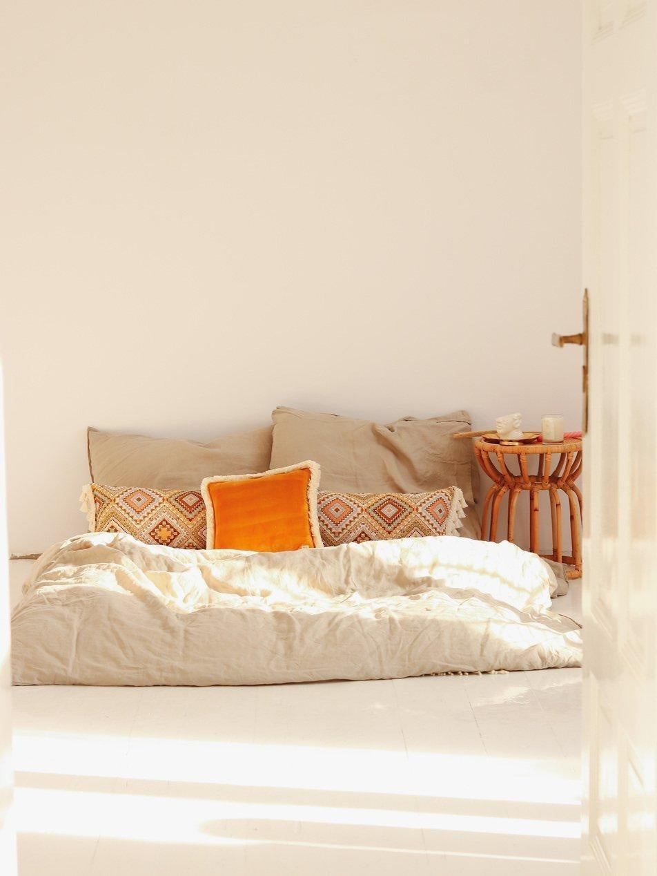 Pillow with Fringe Soft Velvet "Mustard" | Kids Room & Nursery Decor