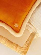 Pillow with Fringe Soft Velvet "Mustard" | Kids Room & Nursery Decor - Sumiye Co
