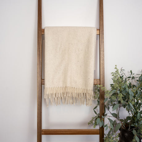 Natural Wool Cocoon Blanket - Ecru