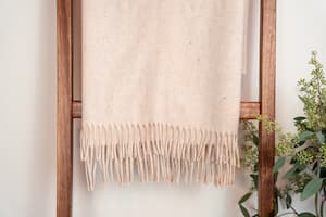 Natural Wool Statement Scarf - Ecru