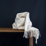 Natural Wool Statement Scarf - Ecru