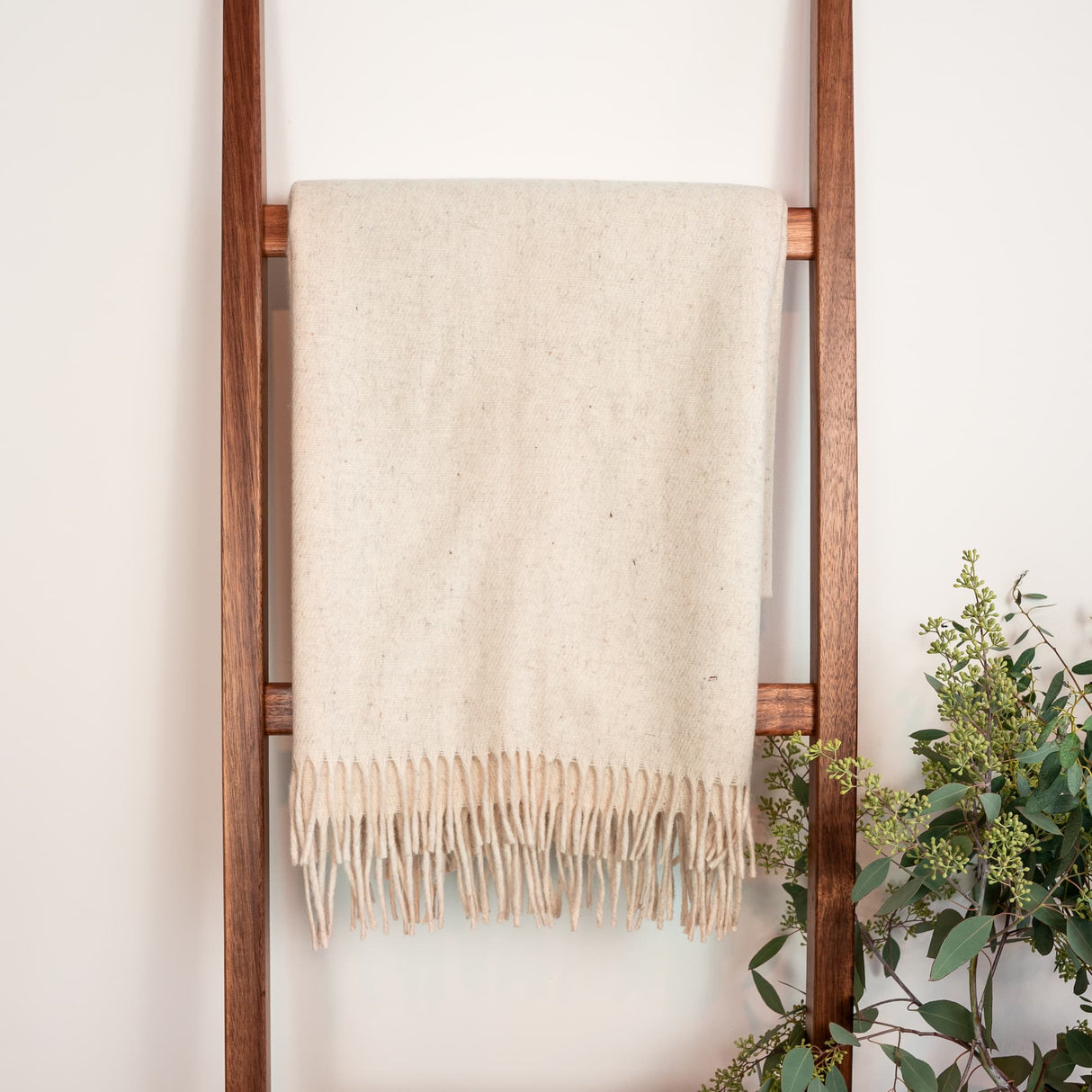 Natural Wool Statement Scarf - Ecru