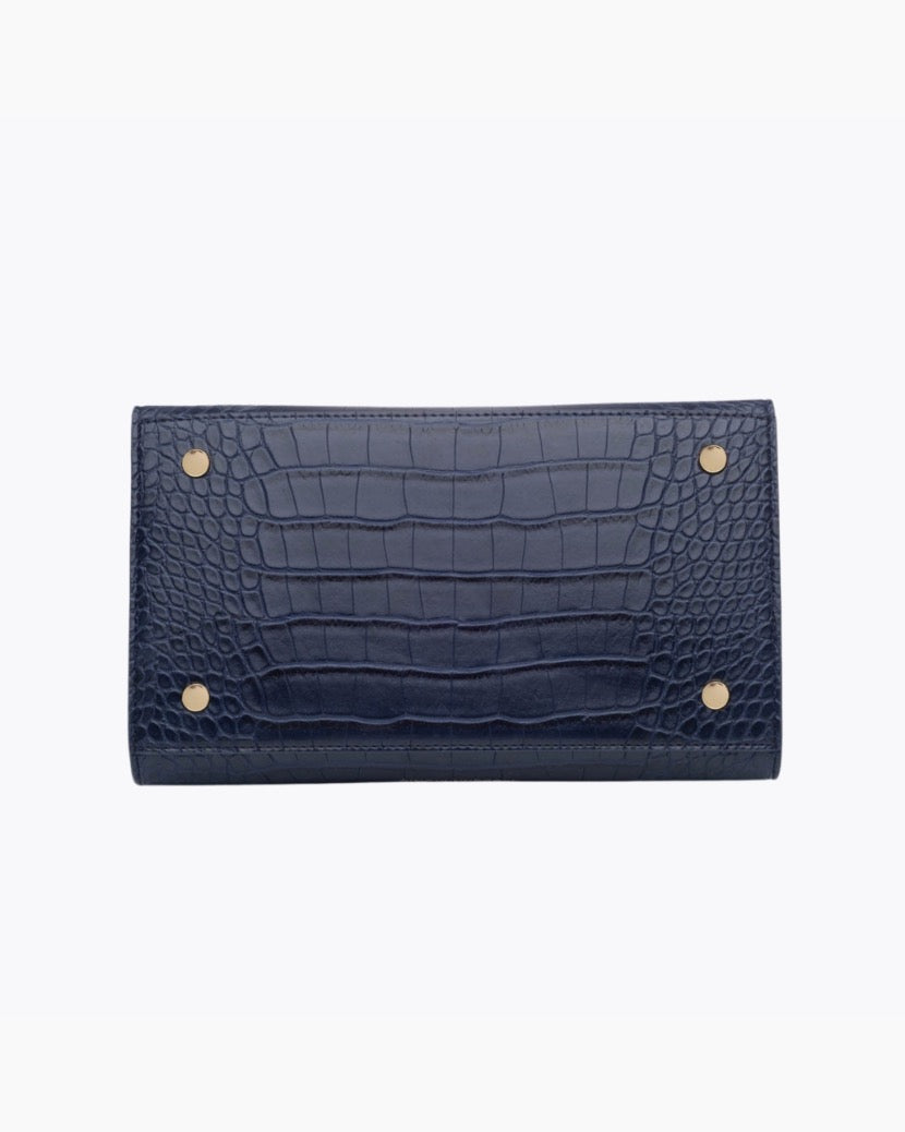 The Luncher - Navy Croc | Designer Lunch Bags & Totes