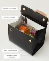 The Luncher - Black | Designer Lunch Bags & Totes