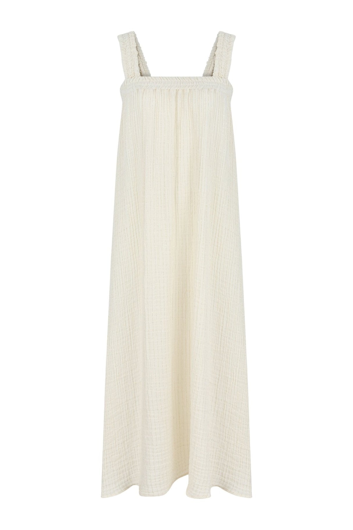 Noa Maxi Dress - Natural With Gold Stripes