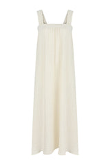 Noa Maxi Dress - Natural With Gold Stripes