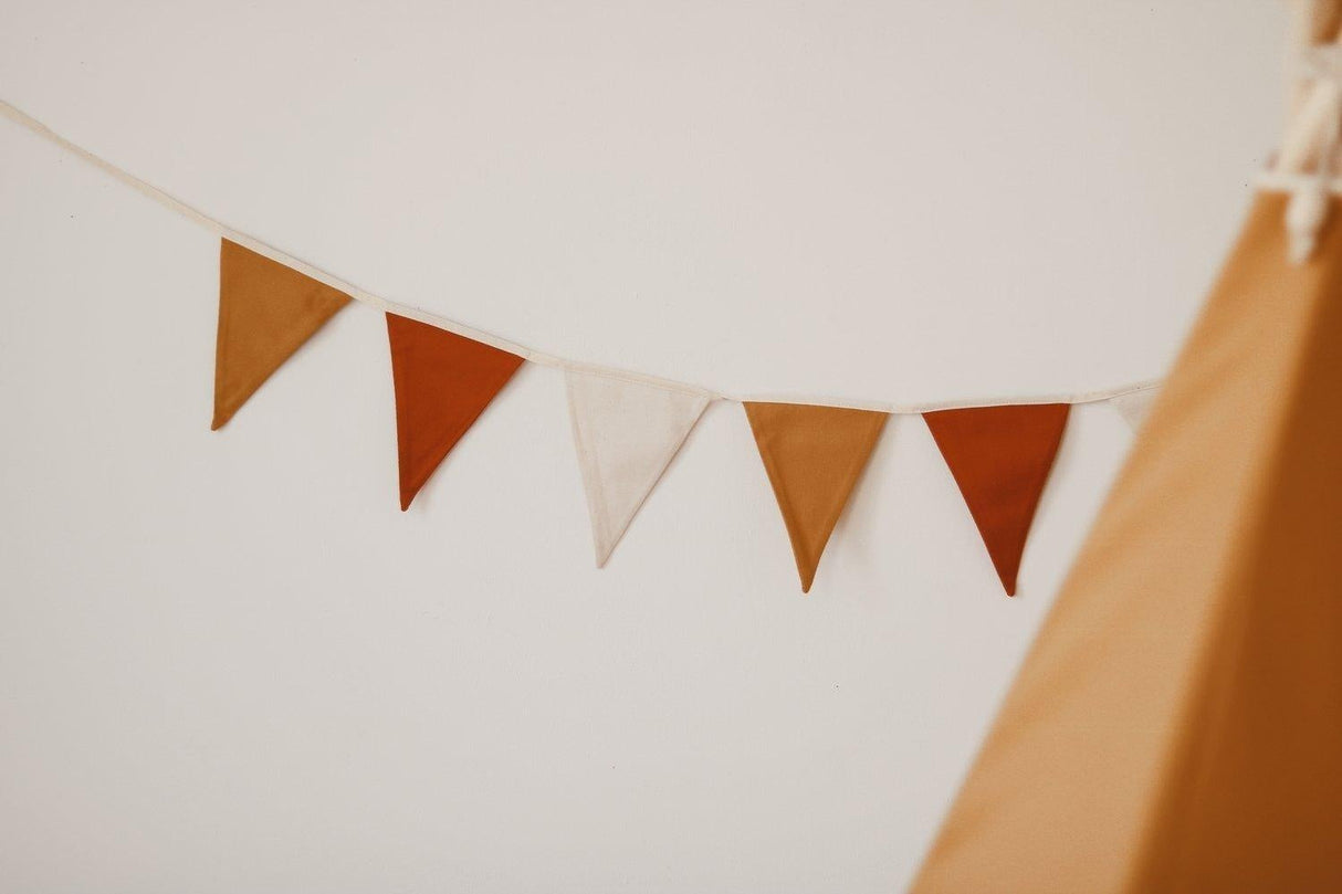 Bunting Cotton Garland “Ochre” | Nursery & Kids Room Decor - Sumiye Co