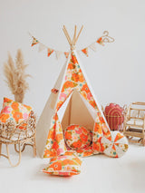 Teepee Tent “Picnic with Flowers” + Mat Set - Sumiye Co