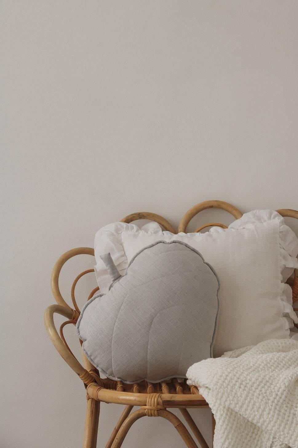 Leaf Pillow Linen “Pigeon Grey” | Kids Room & Nursery Decor - Sumiye Co