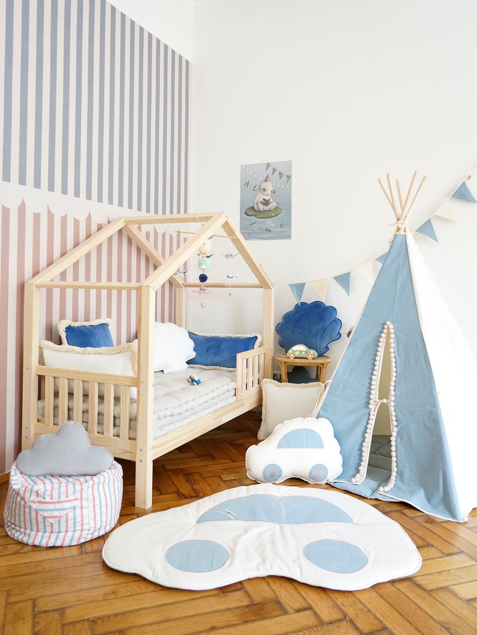 Cloud Pillow Velvet "Gray" | Kids Room & Nursery Decor - Sumiye Co