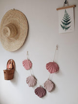 Shells Garland Linen “Powder Pink” | Nursery & Kids Room Decor - Sumiye Co