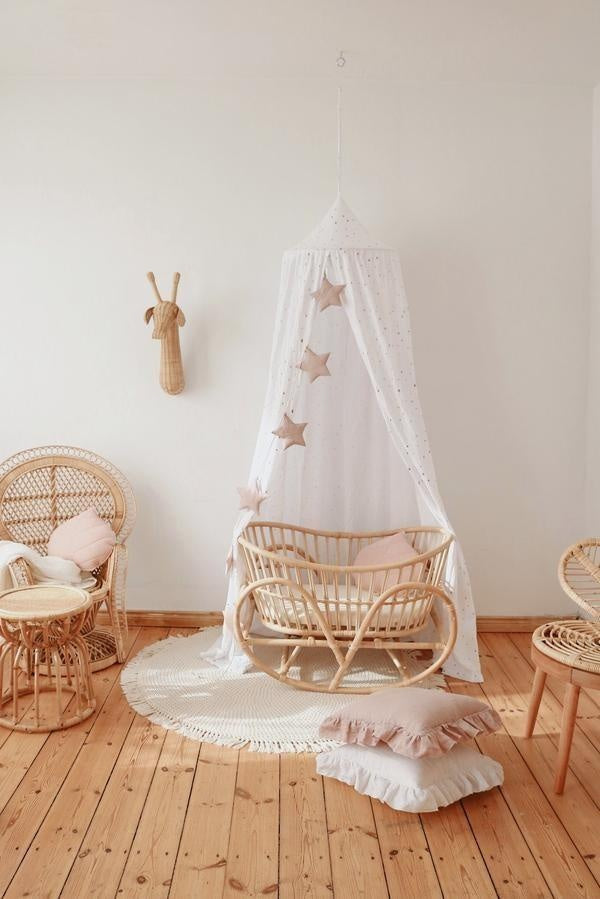 Stars Garland Linen “Pink Powder” | Nursery & Kids Room Decor - Sumiye Co