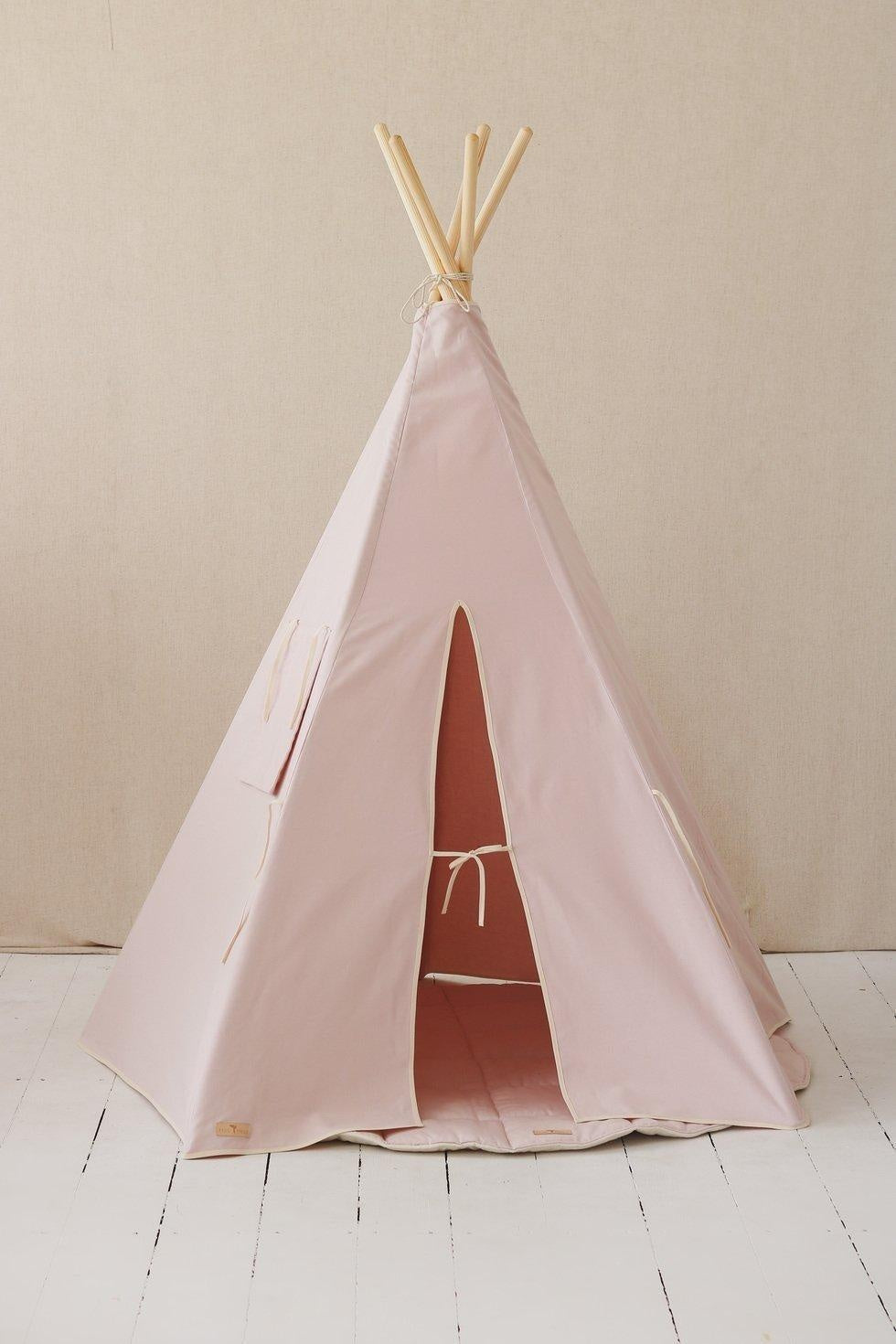 Teepee Tent “Pink” + "Pink & Beige" Round Mat Set - Sumiye Co