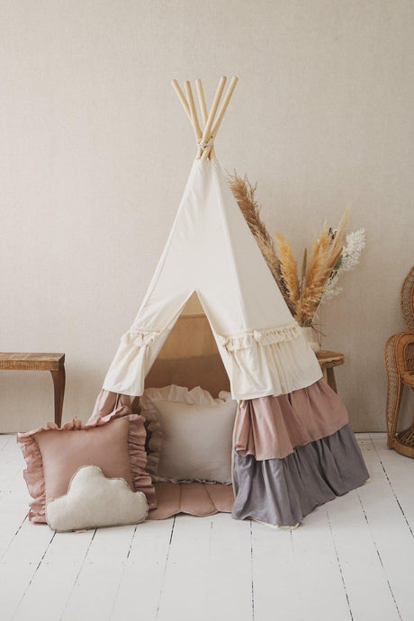 Teepee Tent “Powder Frills” with Frills - Sumiye Co