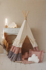 Teepee Tent “Powder Frills” + "Powder Pink" Shell Mat Set - Sumiye Co