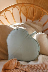 Leaf Pillow Velvet “Powder Mint” | Kids Room & Nursery Decor - Sumiye Co