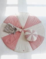 “Powder Pink Circus” Round Patchwork Pillow