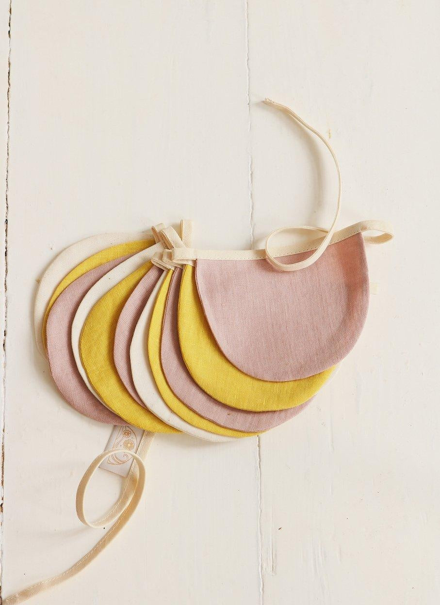 Half Moons Garland Linen “Powder Pink Circus” | Nursery & Kids Room Decor - Sumiye Co