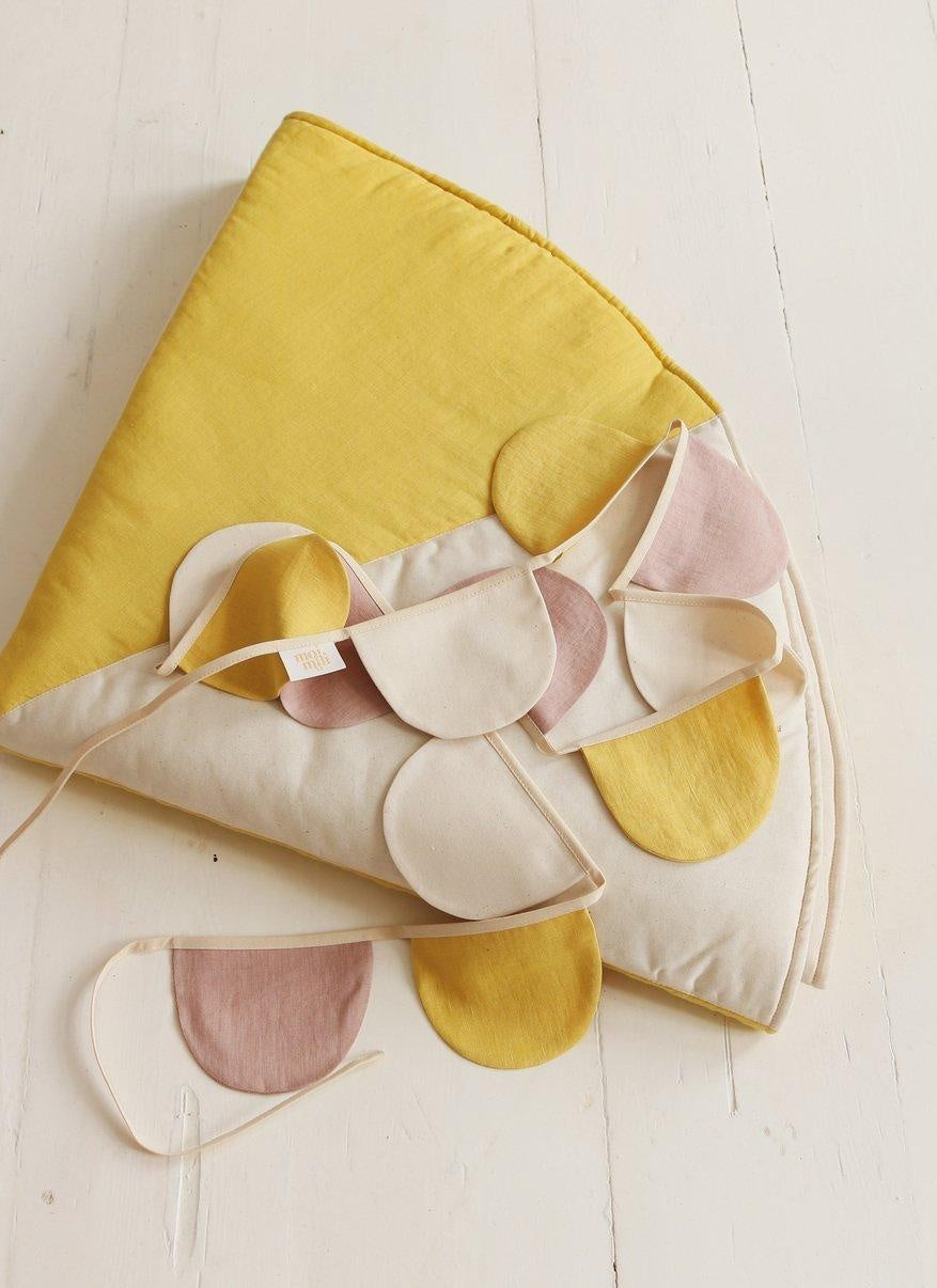 Half Moons Garland Linen “Powder Pink Circus” | Nursery & Kids Room Decor - Sumiye Co