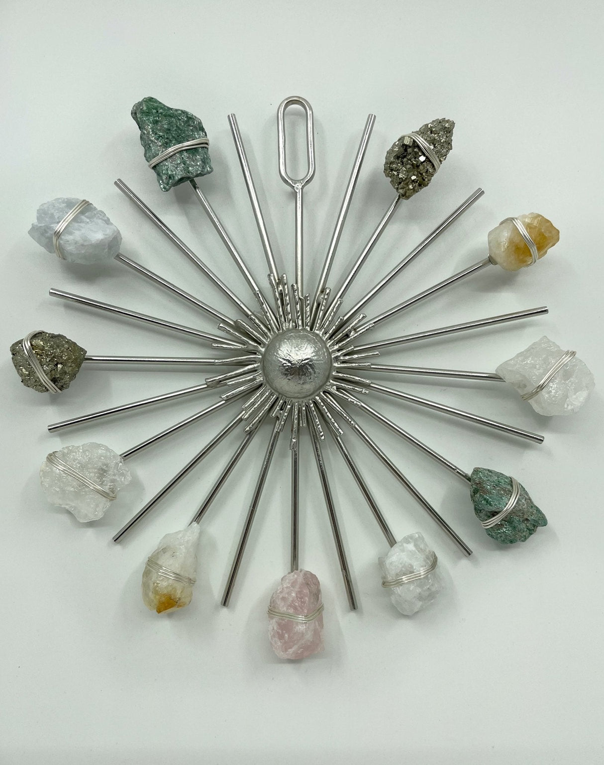 Rainbow Sunburst Healing Crystal Grid