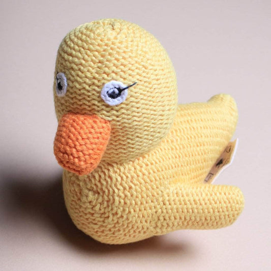 Organic Baby Toys - Newborn Rattles | Rubber Ducky by Estella - Sumiye Co
