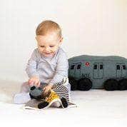 Organic Baby Toys - Newborn Knit Rattles | Subway Train Car by Estella - Sumiye Co