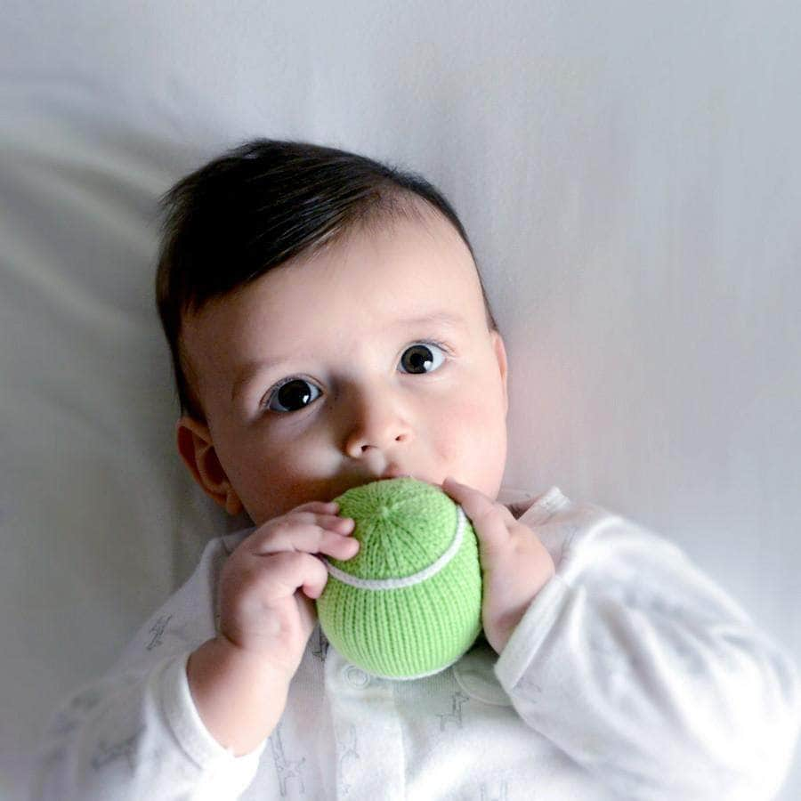 Organic Baby Toys - Newborn Rattles | Tennis Ball by Estella - Sumiye Co