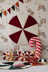 Round Patchwork Mat “Red Candy” | Kids Decor - Sumiye Co