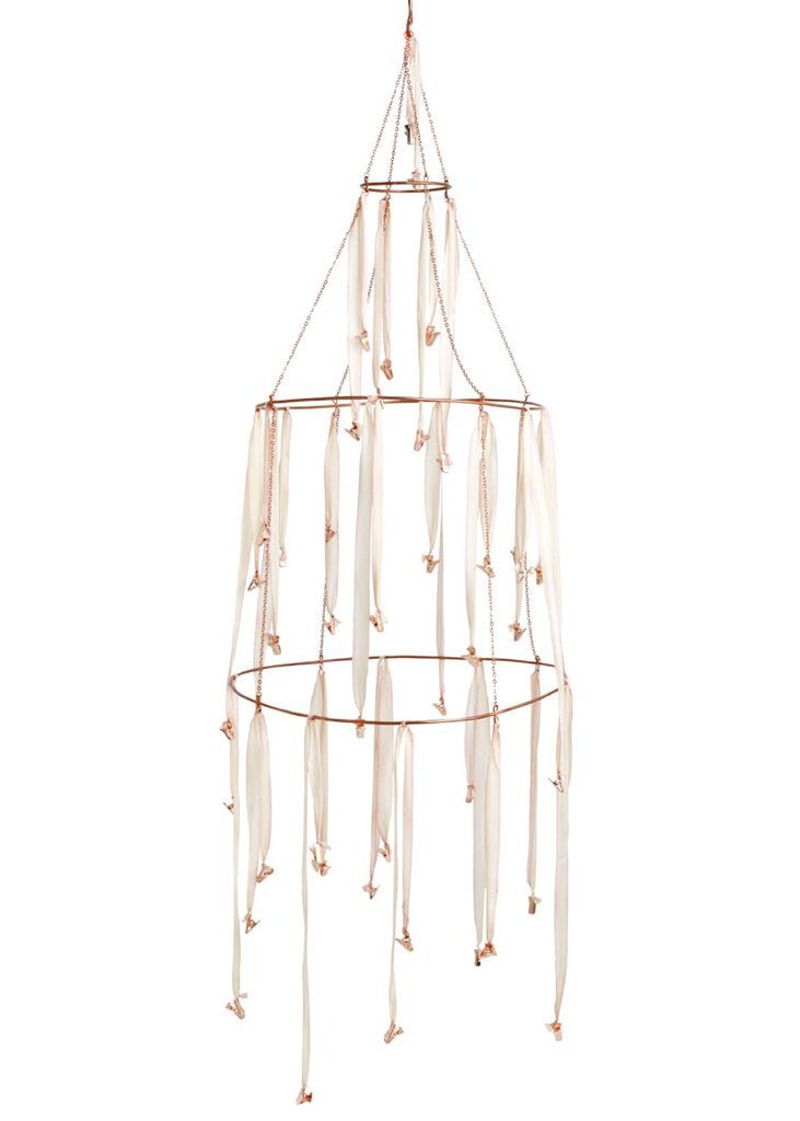 Rose Gold and Dip Dyed Silk Hanging Rack Mobile