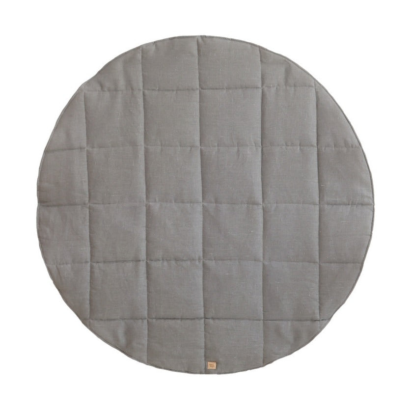 “Grey Linen” Round Mat by Moi Mili