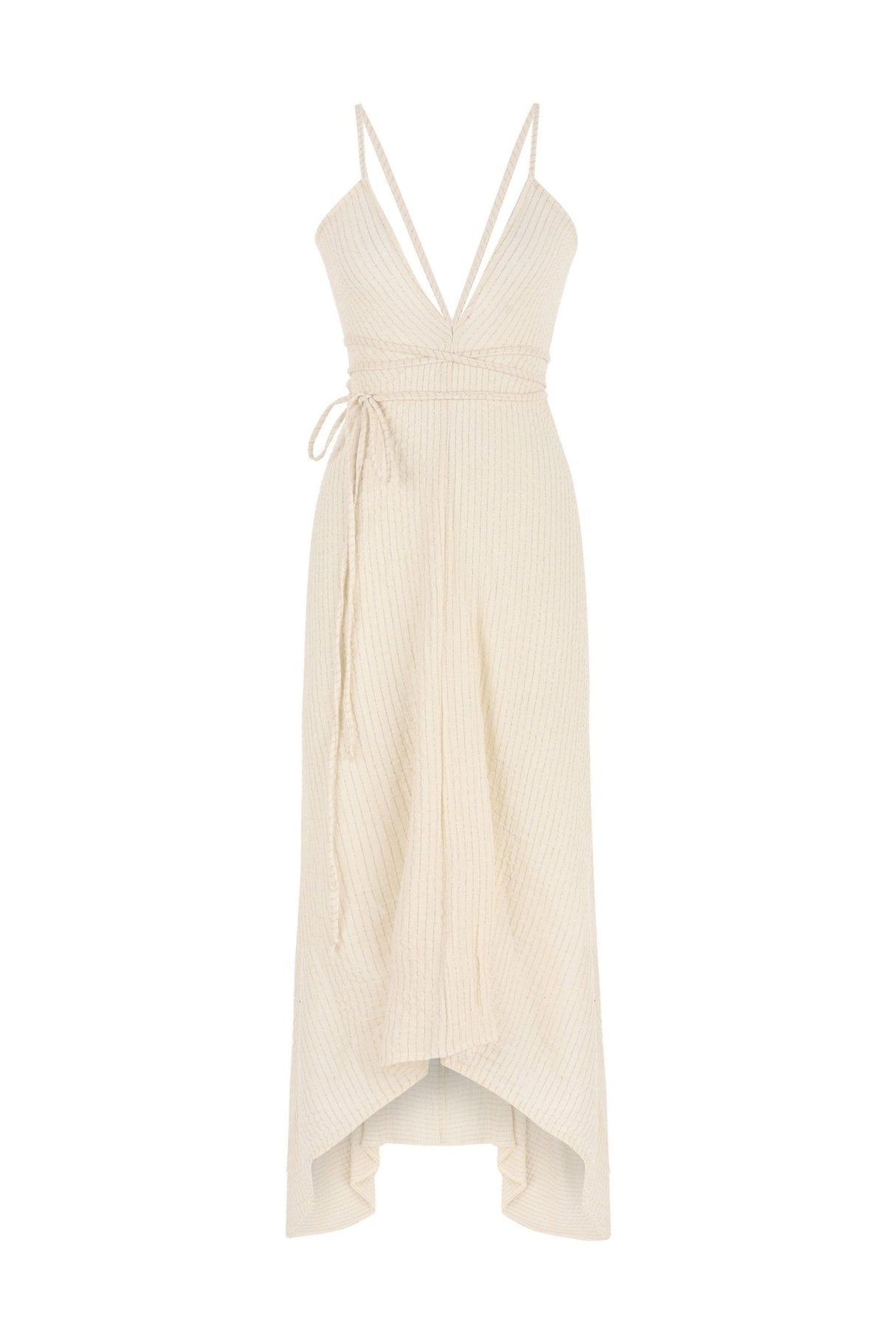 Sage Maxi Dress - Natural With Gold Stripes